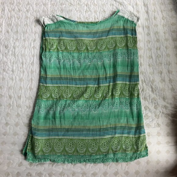Prana Green Paisley Sleeveless Blouse - Picture 3 of 6